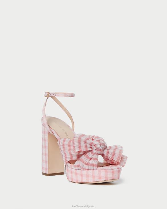 femmes Loeffler Randall vichy rose tendre talon à nœud natalia chaussures 8HL882
