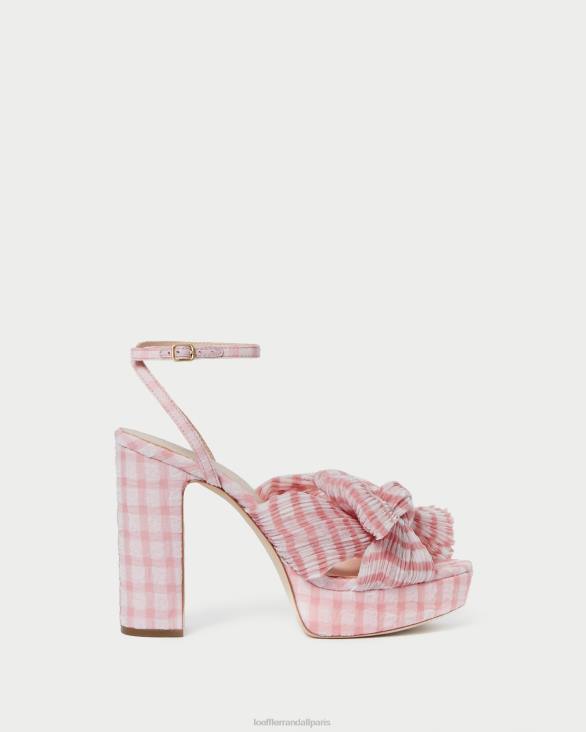 femmes Loeffler Randall vichy rose tendre talon à nœud natalia chaussures 8HL882