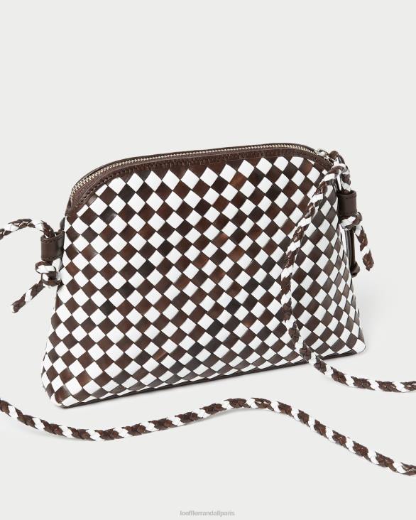 femmes Loeffler Randall chocolat/blanc sac à bandoulière tissé Mallory Sacs 8HL8332