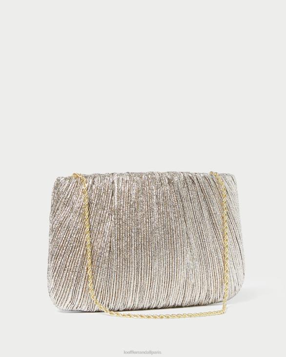 femmes Loeffler Randall Champagne pochette plissée plate brit Sacs 8HL8393