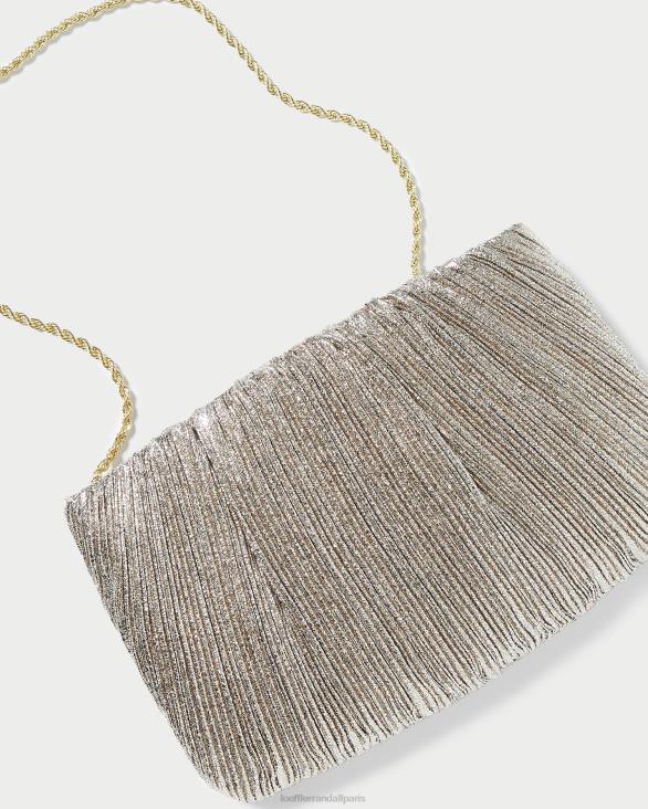 femmes Loeffler Randall Champagne pochette plissée plate brit Sacs 8HL8393