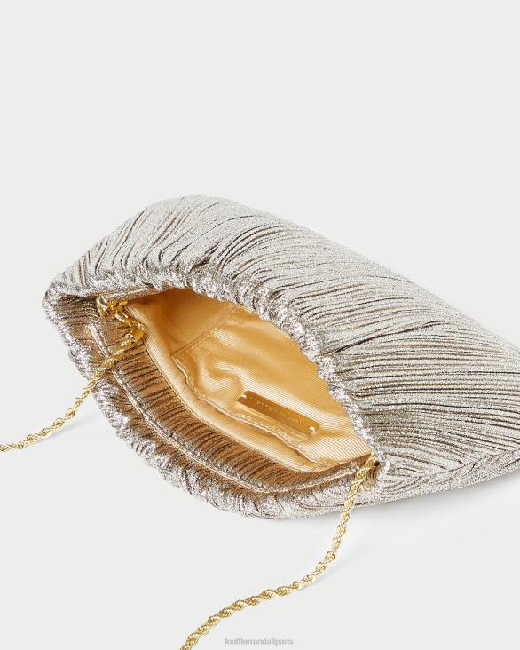 femmes Loeffler Randall Champagne pochette plissée plate brit Sacs 8HL8393
