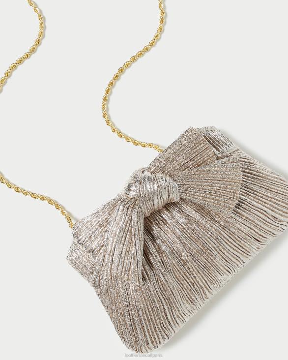 femmes Loeffler Randall Champagne pochette rochelle à petit nœud Sacs 8HL8395