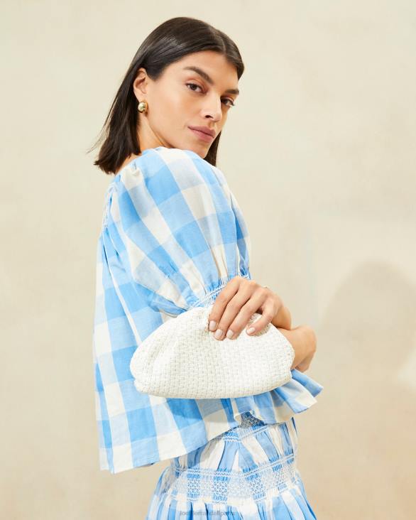 femmes Loeffler Randall blanc pochette dôme en raphia bailey Sacs 8HL8398