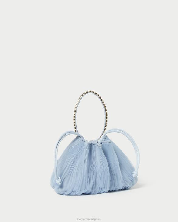 femmes Loeffler Randall bleu pochette plissée à strass Layne Sacs 8HL8370