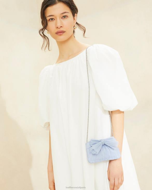 femmes Loeffler Randall bleu pochette rochelle à petit nœud Sacs 8HL8339
