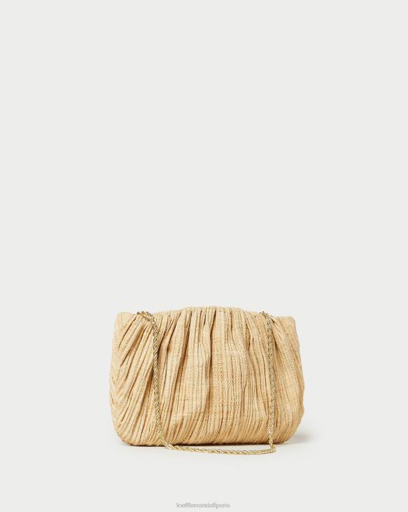 femmes Loeffler Randall naturel pochette plissée plate brit Sacs 8HL8368
