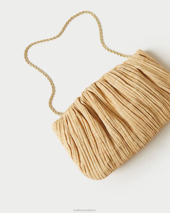 femmes Loeffler Randall naturel pochette plissée plate brit Sacs 8HL8368