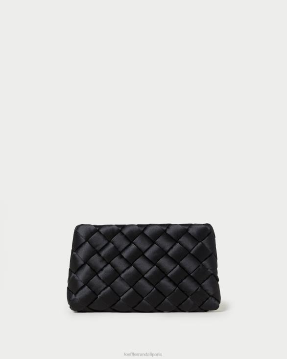 femmes Loeffler Randall noir aviva pochette bouffante tissée Sacs 8HL8355