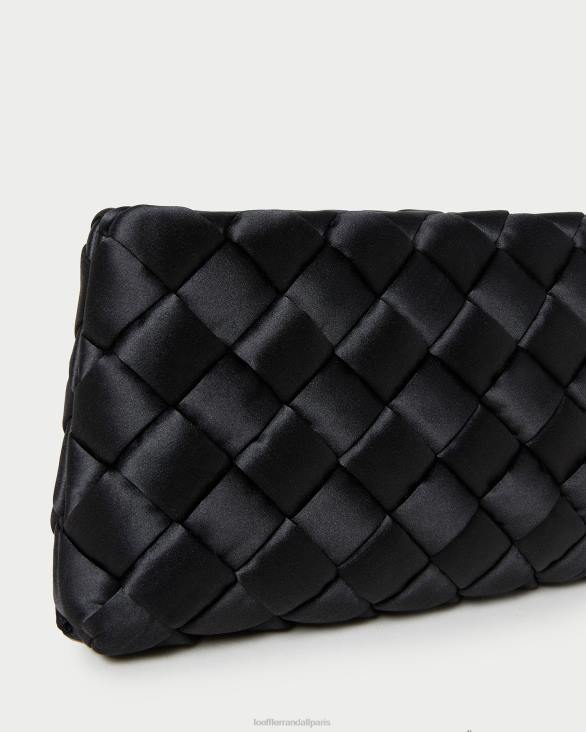 femmes Loeffler Randall noir aviva pochette bouffante tissée Sacs 8HL8355
