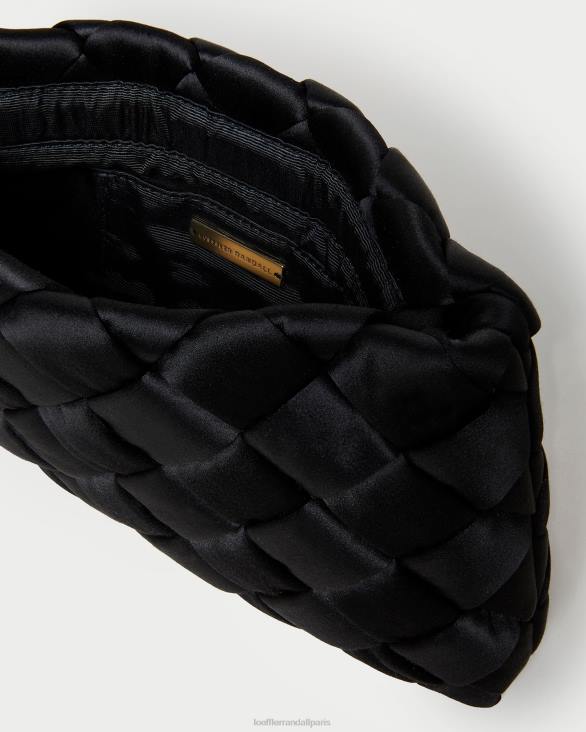 femmes Loeffler Randall noir aviva pochette bouffante tissée Sacs 8HL8355