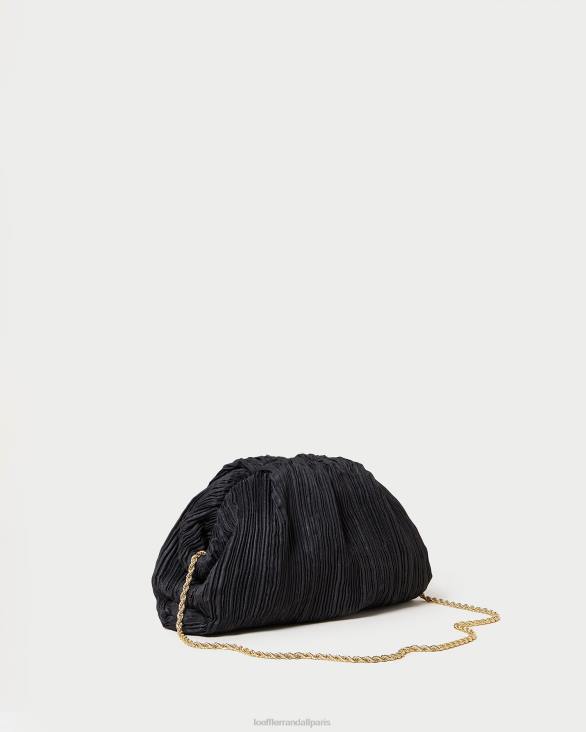 femmes Loeffler Randall noir pochette dôme plissée Bailey Sacs 8HL8354