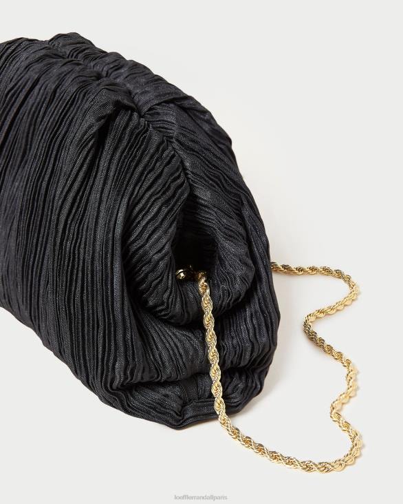 femmes Loeffler Randall noir pochette dôme plissée Bailey Sacs 8HL8354