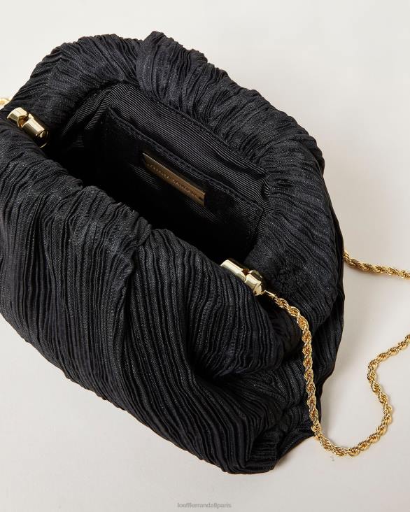 femmes Loeffler Randall noir pochette dôme plissée Bailey Sacs 8HL8354