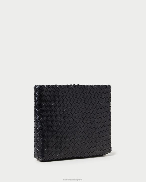 femmes Loeffler Randall noir pochette tissée plate Marissa Sacs 8HL8352