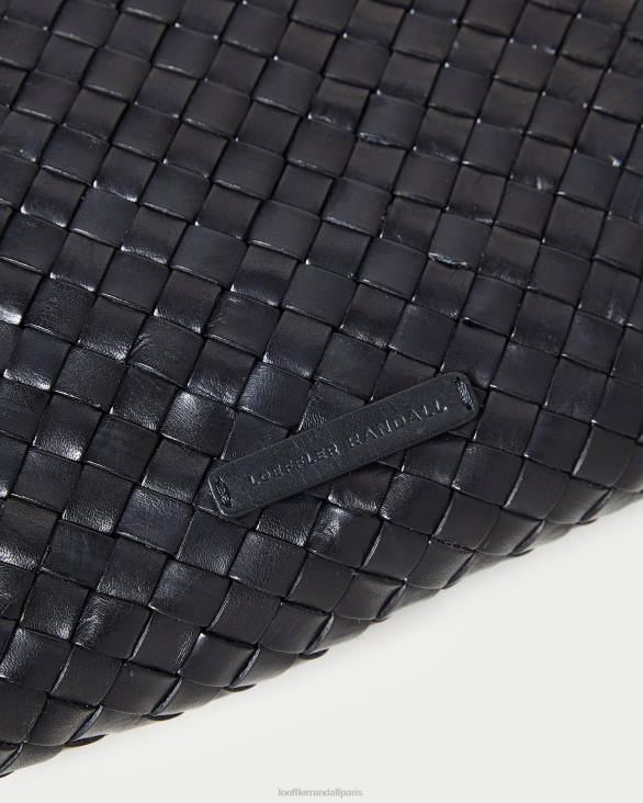 femmes Loeffler Randall noir pochette tissée plate Marissa Sacs 8HL8352