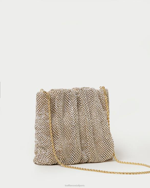 femmes Loeffler Randall or pochette froncée à strass ember Sacs 8HL8344