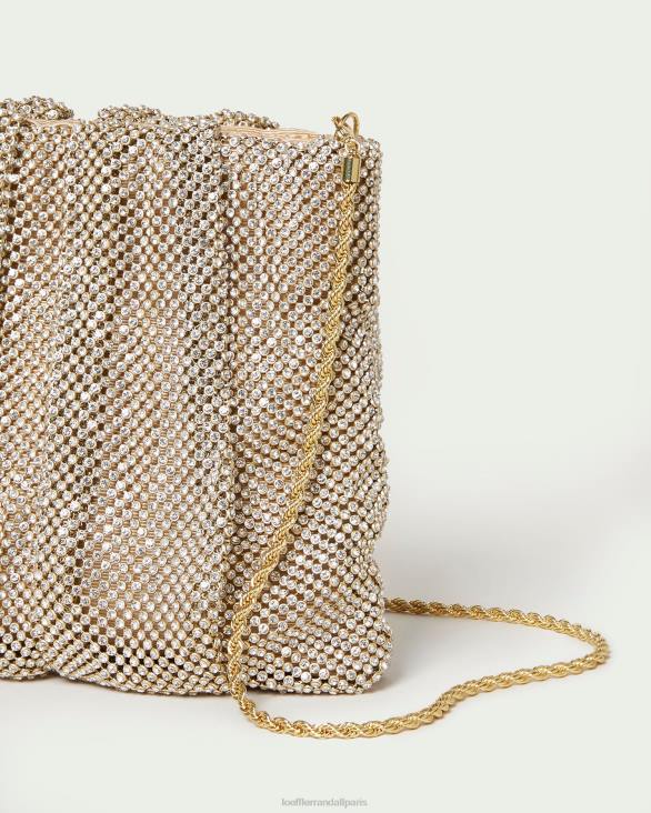 femmes Loeffler Randall or pochette froncée à strass ember Sacs 8HL8344