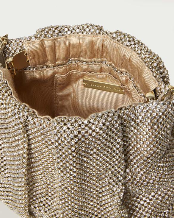 femmes Loeffler Randall or pochette froncée à strass ember Sacs 8HL8344
