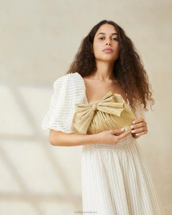 femmes Loeffler Randall or pochette à nœud Rayne Sacs 8HL8333