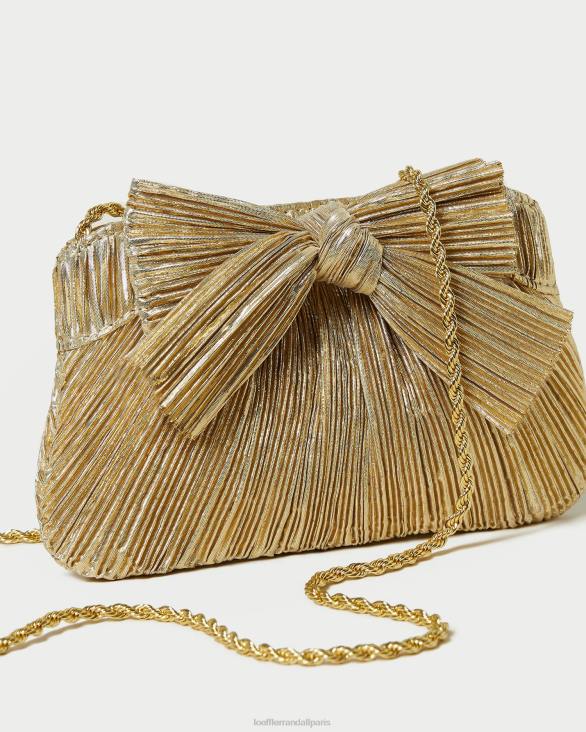 femmes Loeffler Randall or pochette rochelle à petit nœud Sacs 8HL8365