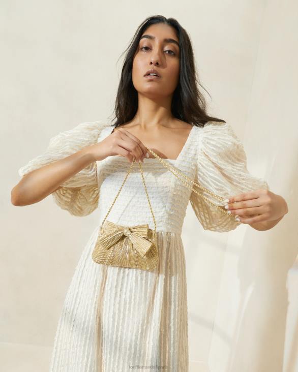 femmes Loeffler Randall or pochette rochelle à petit nœud Sacs 8HL8365