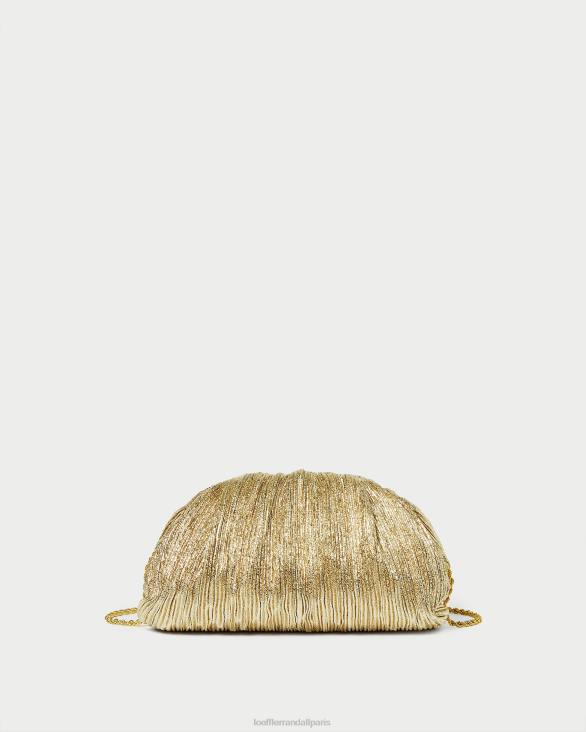 femmes Loeffler Randall oro pochette dôme plissée Bailey Sacs 8HL8397