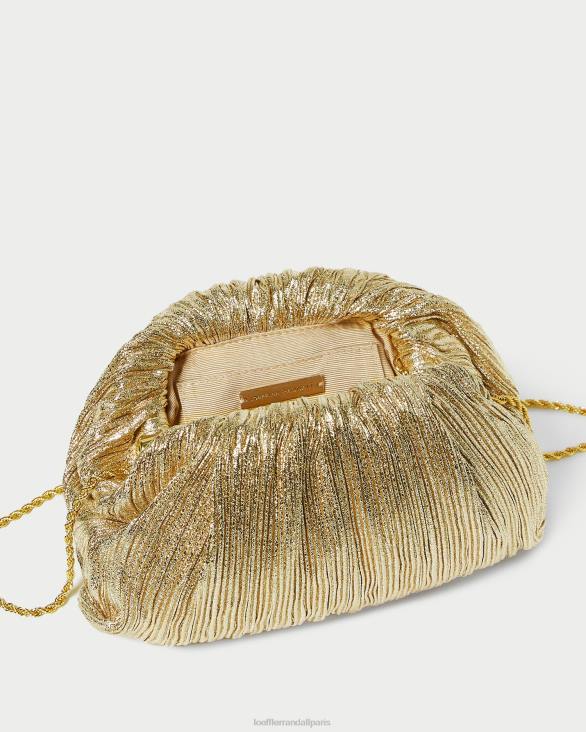 femmes Loeffler Randall oro pochette dôme plissée Bailey Sacs 8HL8397