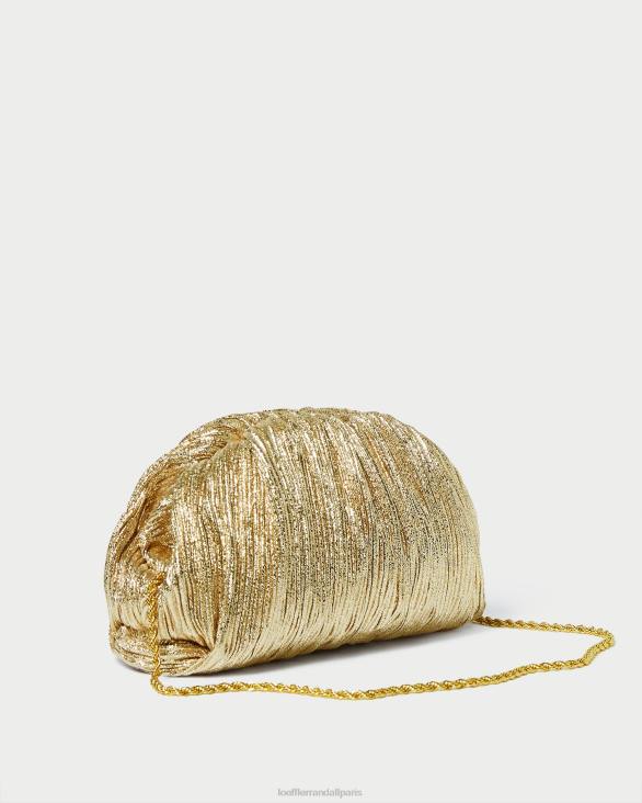 femmes Loeffler Randall oro pochette dôme plissée Bailey Sacs 8HL8397
