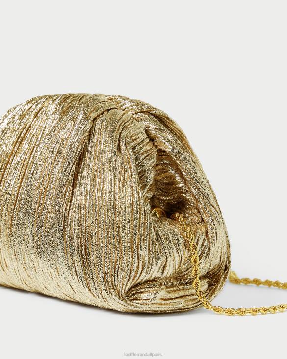 femmes Loeffler Randall oro pochette dôme plissée Bailey Sacs 8HL8397