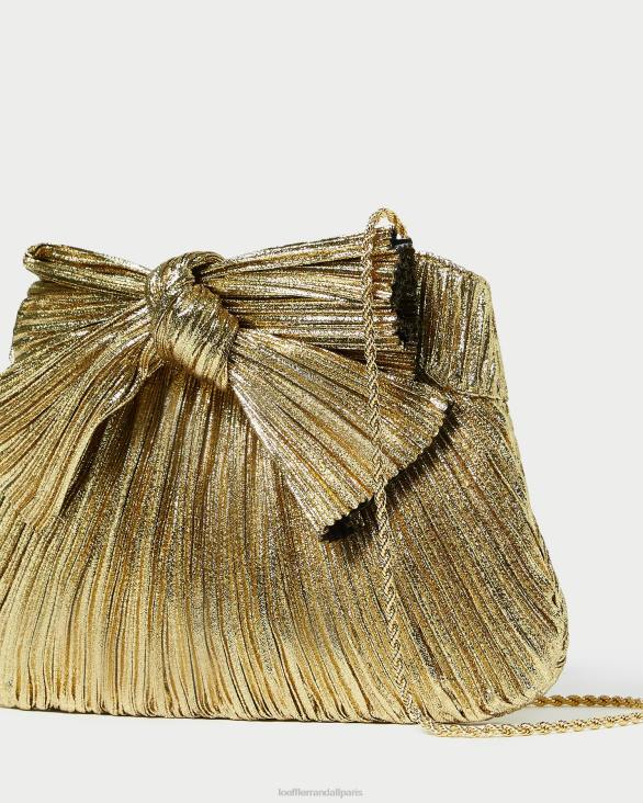 femmes Loeffler Randall oro pochette à nœud Rayne Sacs 8HL8384