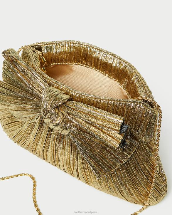 femmes Loeffler Randall oro pochette à nœud Rayne Sacs 8HL8384