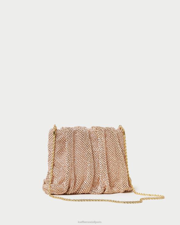 femmes Loeffler Randall pêche clair pochette froncée à strass ember Sacs 8HL8359
