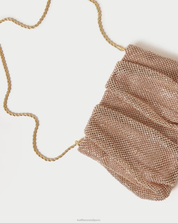 femmes Loeffler Randall pêche clair pochette froncée à strass ember Sacs 8HL8359