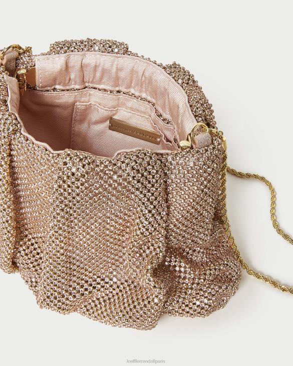 femmes Loeffler Randall pêche clair pochette froncée à strass ember Sacs 8HL8359
