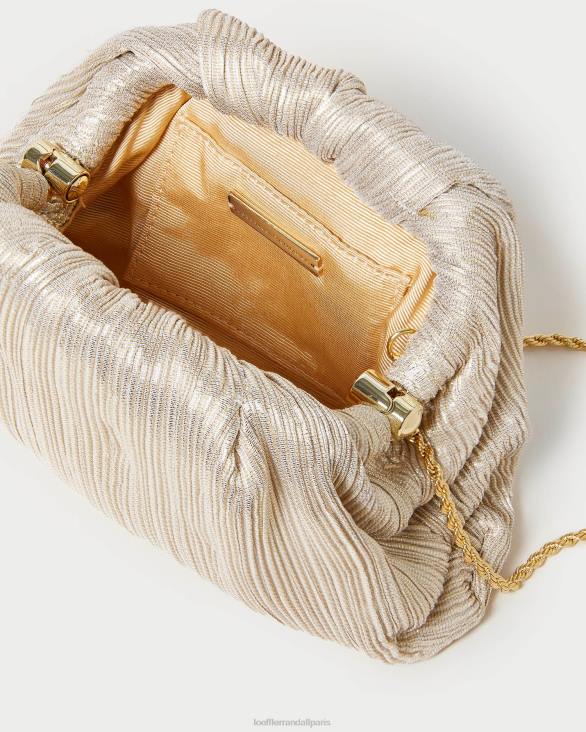 femmes Loeffler Randall platine pochette dôme plissée Bailey Sacs 8HL8357