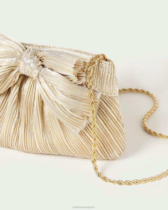 femmes Loeffler Randall platine pochette rochelle à petit nœud Sacs 8HL8342