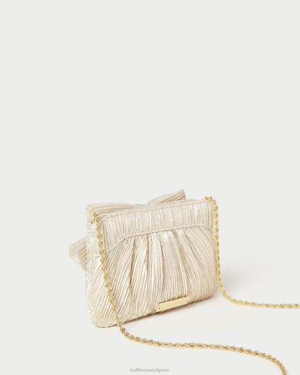 femmes Loeffler Randall platine pochette rochelle à petit nœud Sacs 8HL8342