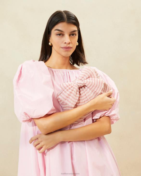 femmes Loeffler Randall vichy rose tendre pochette à nœud Rayne Sacs 8HL8380