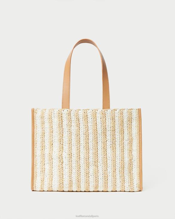 femmes Loeffler Randall blanc/rayure naturelle sac fourre-tout naturel au crochet pia Sacs 8HL8323