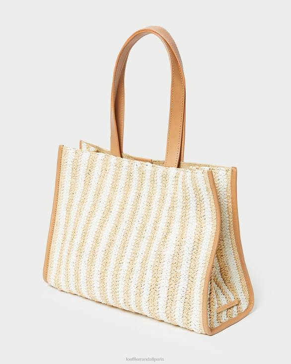 femmes Loeffler Randall blanc/rayure naturelle sac fourre-tout naturel au crochet pia Sacs 8HL8323