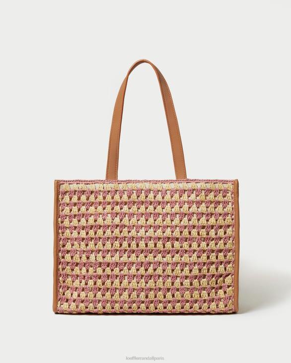femmes Loeffler Randall naturel/rose/miel cabas pia au crochet Sacs 8HL8315