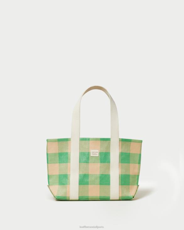 femmes Loeffler Randall vichy vert/caramel au beurre cabas moyen bennett Sacs 8HL8314