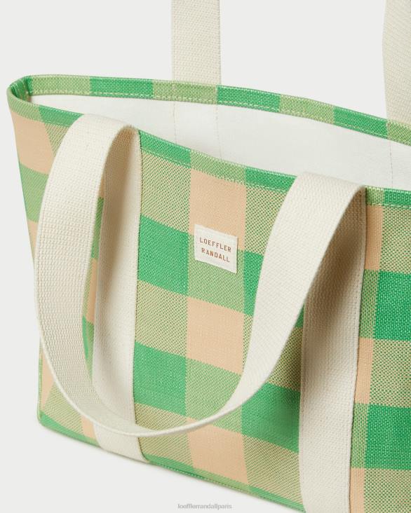 femmes Loeffler Randall vichy vert/caramel au beurre cabas moyen bennett Sacs 8HL8314