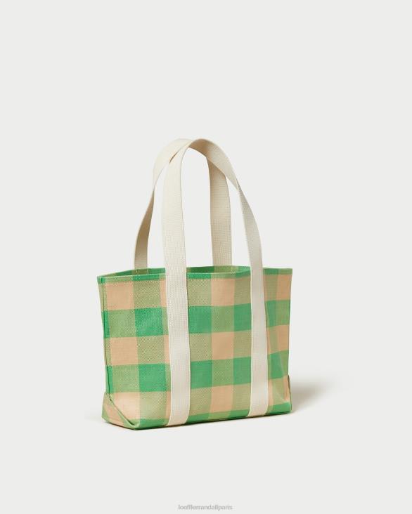 femmes Loeffler Randall vichy vert/caramel au beurre cabas moyen bennett Sacs 8HL8314