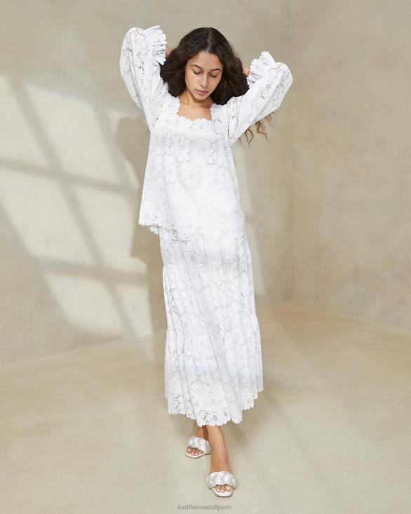 femmes Loeffler Randall Ivoire lilibet crème col carré haut vêtements 8HL8198