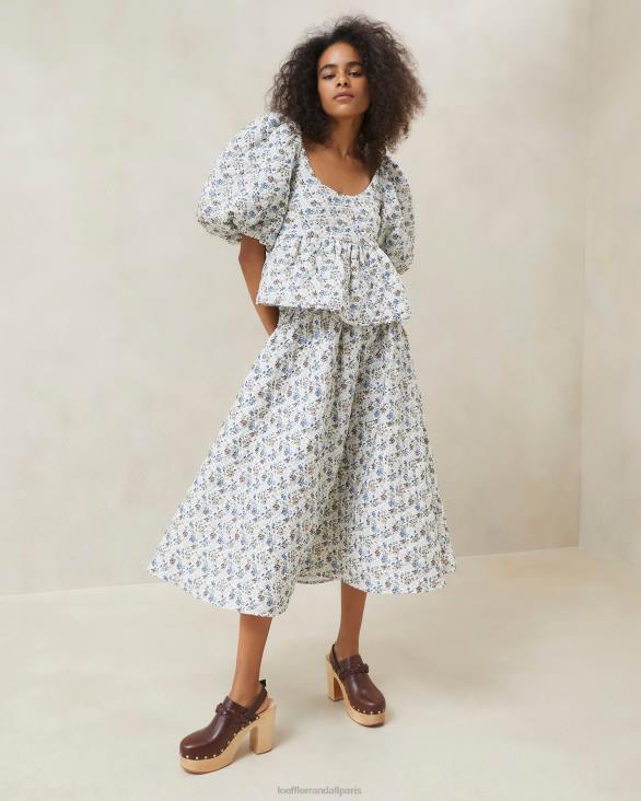 femmes Loeffler Randall crème/fleuri haut matelassé jessalyn vêtements 8HL8248