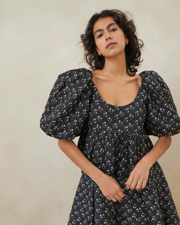 femmes Loeffler Randall petites fleurs noires haut matelassé jessalyn vêtements 8HL8247
