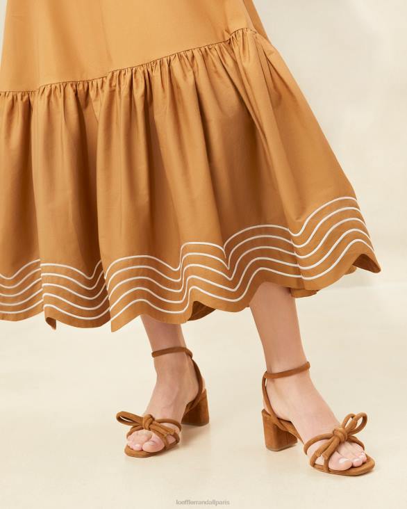 femmes Loeffler Randall brun jupe opale à ourlet volanté vêtements 8HL8228