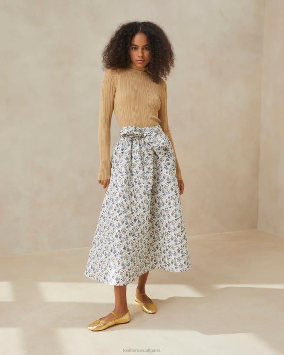 femmes Loeffler Randall crème/fleuri jupe matelassée Leigh vêtements 8HL8244